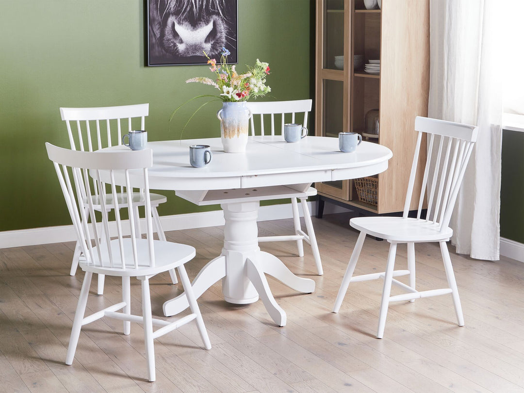 Extending Dining Table 106/150 x 106 cm White Akron