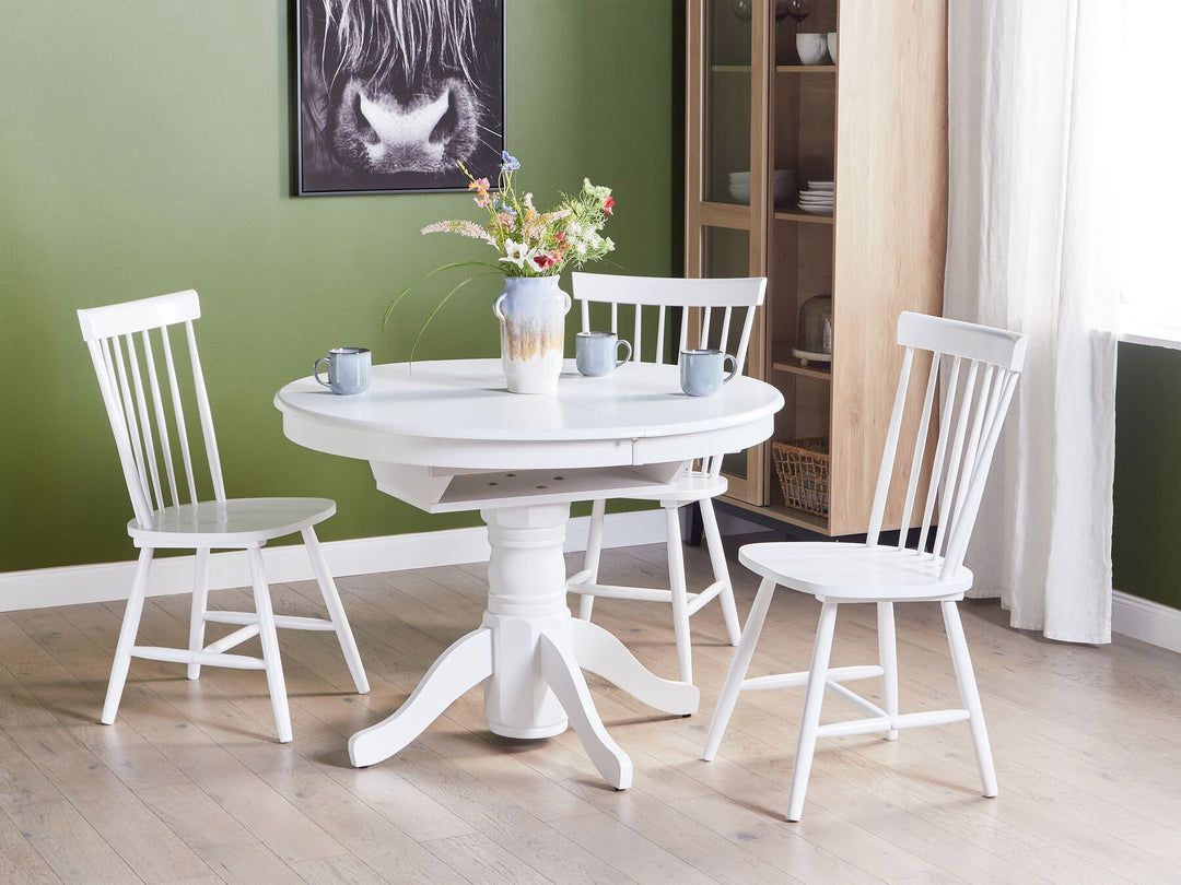 Extending Dining Table 106/150 x 106 cm White Akron