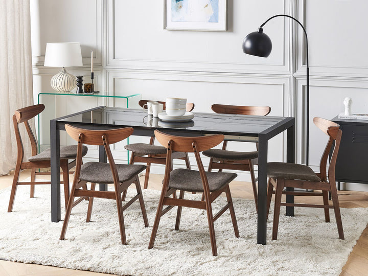 Extending Dining Table 120/160 x 80 cm Black Granada