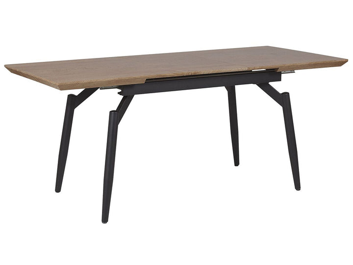 Extending Dining Table 140/180 x 80 cm Dark Wood and Black Luyster