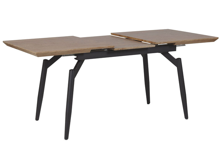 Extending Dining Table 140/180 x 80 cm Dark Wood and Black Luyster