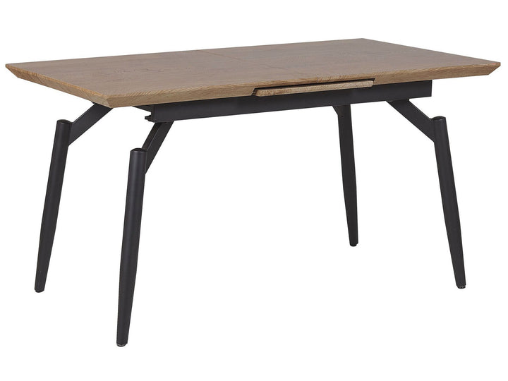 Extending Dining Table 140/180 x 80 cm Dark Wood and Black Luyster