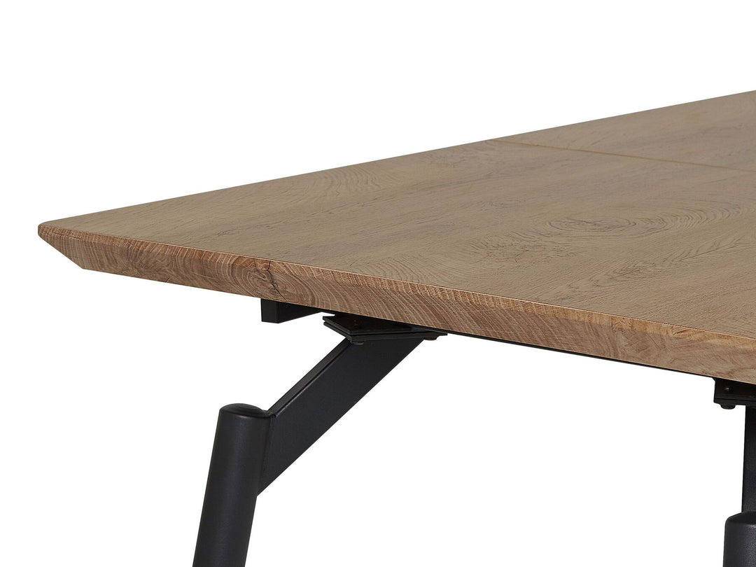 Extending Dining Table 140/180 x 80 cm Dark Wood and Black Luyster