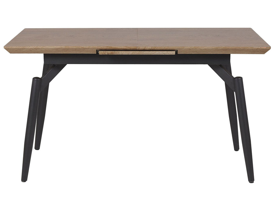 Extending Dining Table 140/180 x 80 cm Dark Wood and Black Luyster