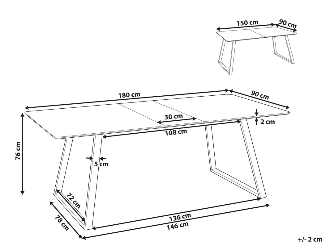 Extending Dining Table Black Makas