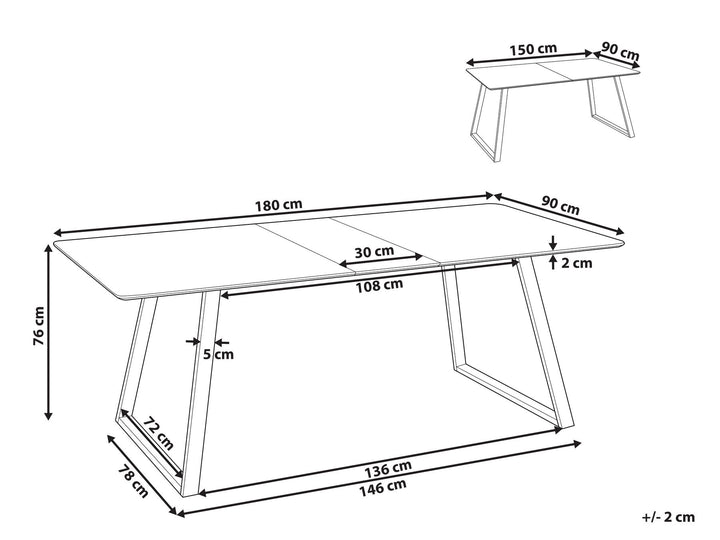 Extending Dining Table Black Makas