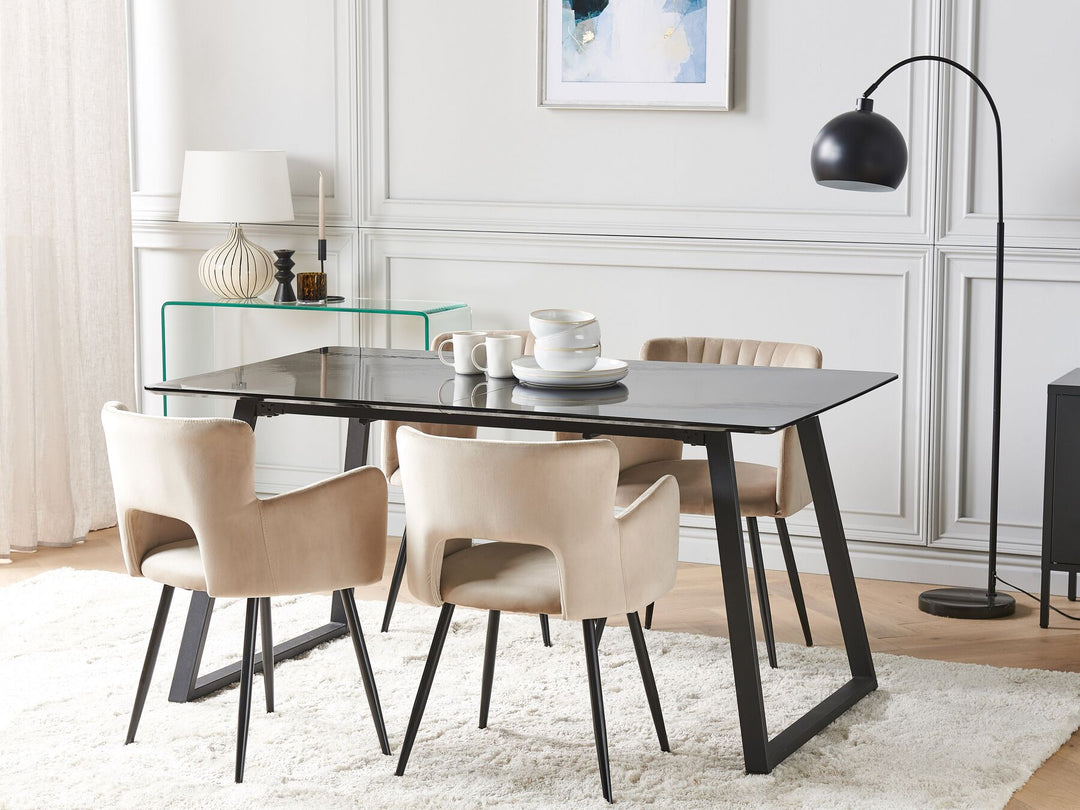 Extending Dining Table Black Makas