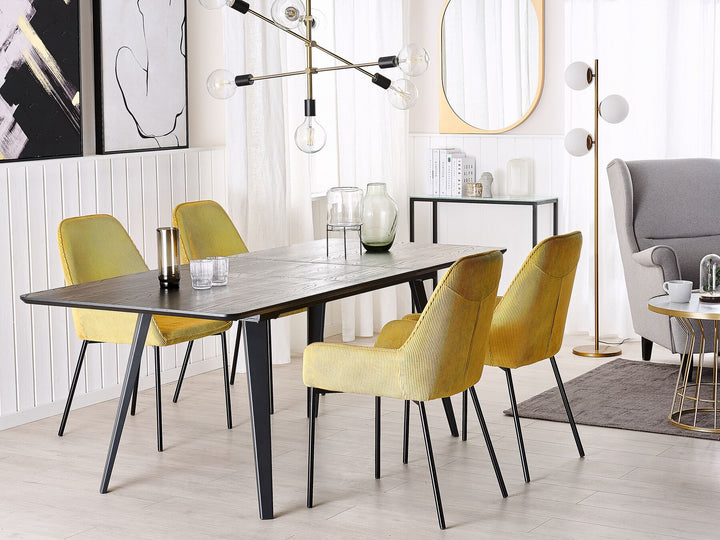 Extending Dining Table 160/200 x 90 cm Black Irvington