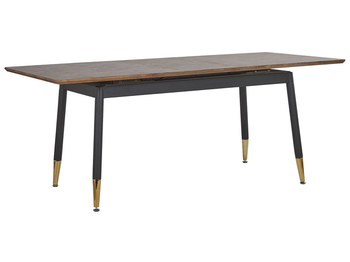 Extending Dining Table 160/200 x 90 cm Dark Wood and Black Chantilly