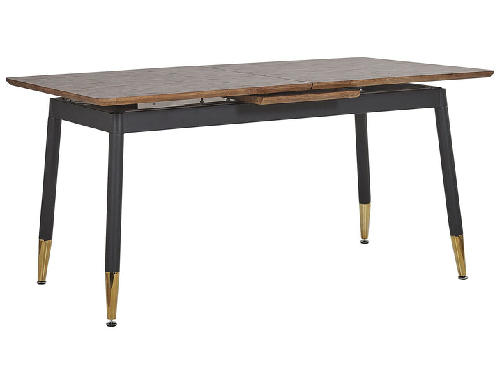 Extending Dining Table 160/200 x 90 cm Dark Wood and Black Chantilly