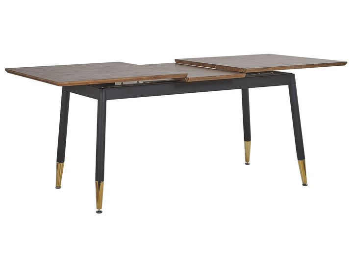 Extending Dining Table 160/200 x 90 cm Dark Wood and Black Chantilly