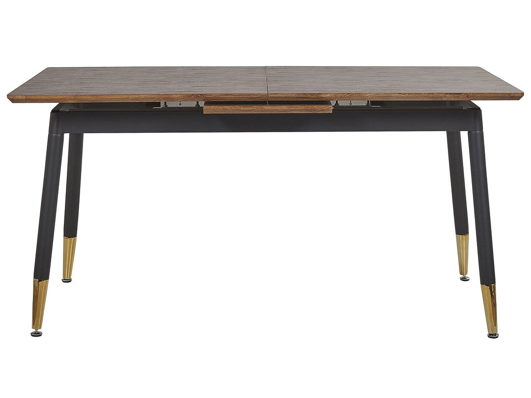 Extending Dining Table 160/200 x 90 cm Dark Wood and Black Chantilly