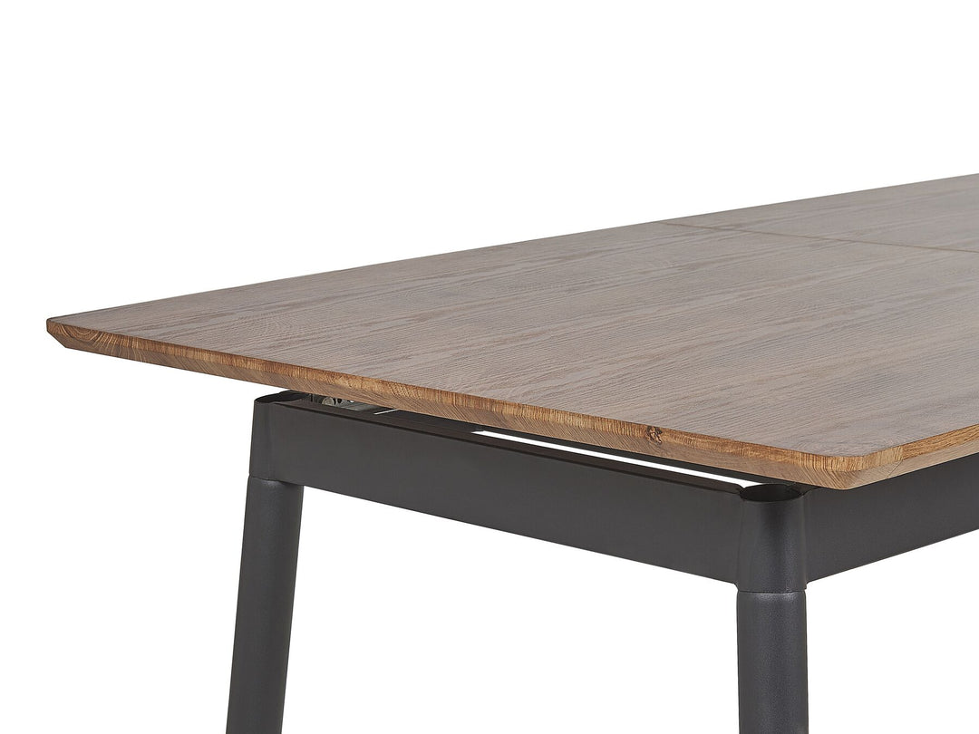 Extending Dining Table 160/200 x 90 cm Dark Wood and Black Chantilly