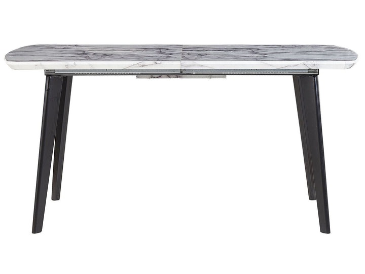 Extending Dining Table 160/200 x 90 cm Marble Effect with Black Mosby