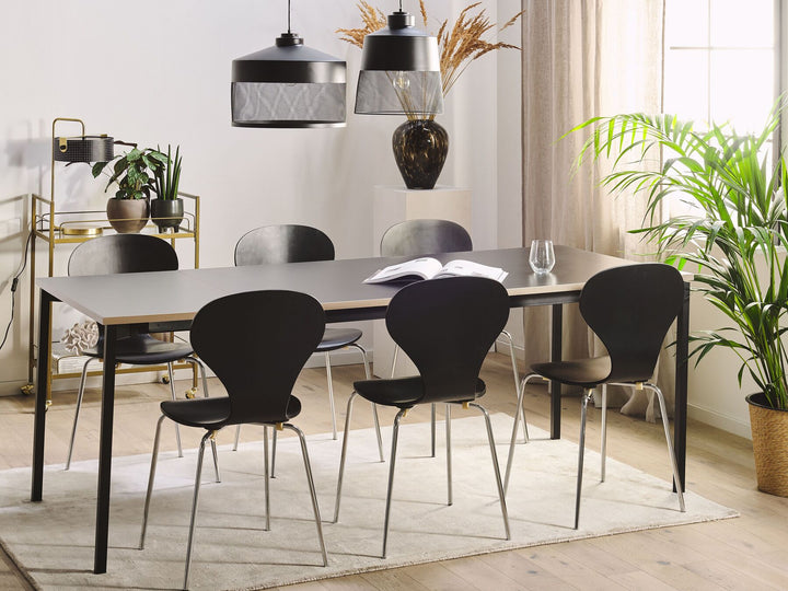 Extending Dining Table 160/210 x 90 cm Black Avis