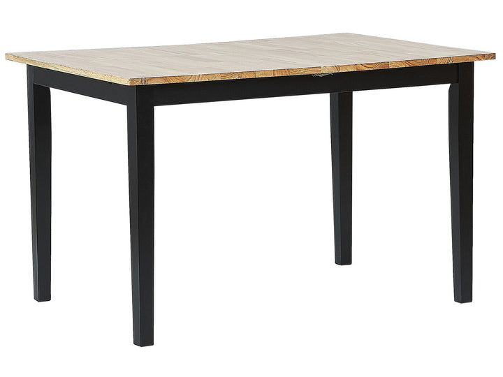 Extending Wooden Dining Table 120/150 x 80 cm Light Wood and Black Nero