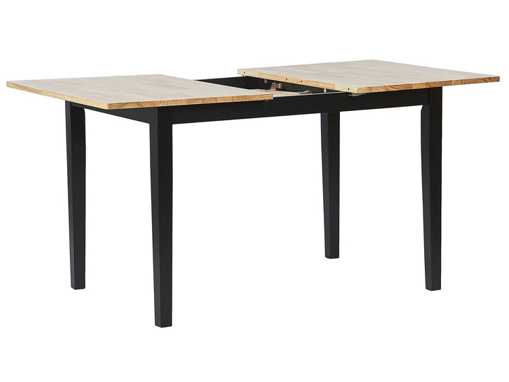 Extending Wooden Dining Table 120/150 x 80 cm Light Wood and Black Nero