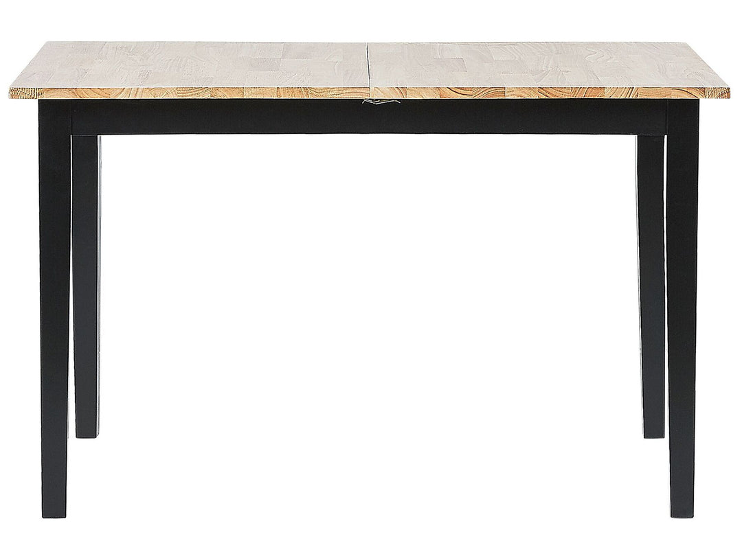 Extending Wooden Dining Table 120/150 x 80 cm Light Wood and Black Nero