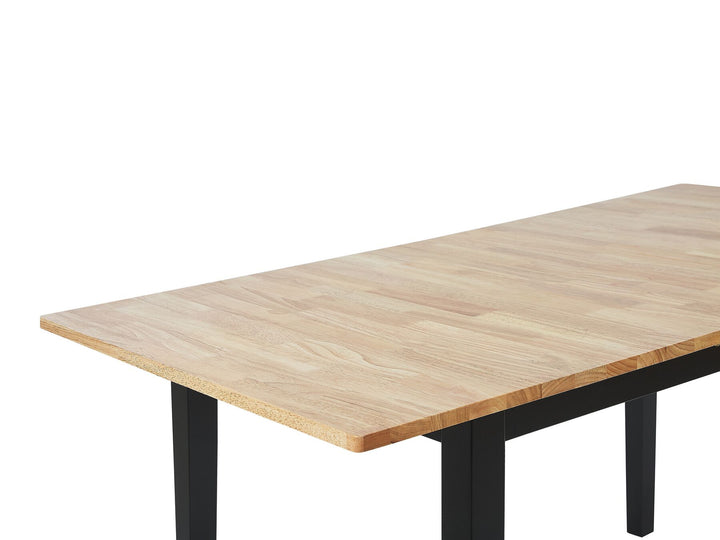 Extending Wooden Dining Table 120/150 x 80 cm Light Wood and Black Nero