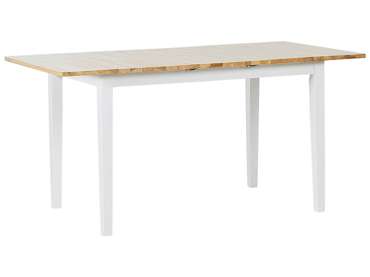 Extending Wooden Dining Table 120/150 x 80 cm Light Wood and White Houston