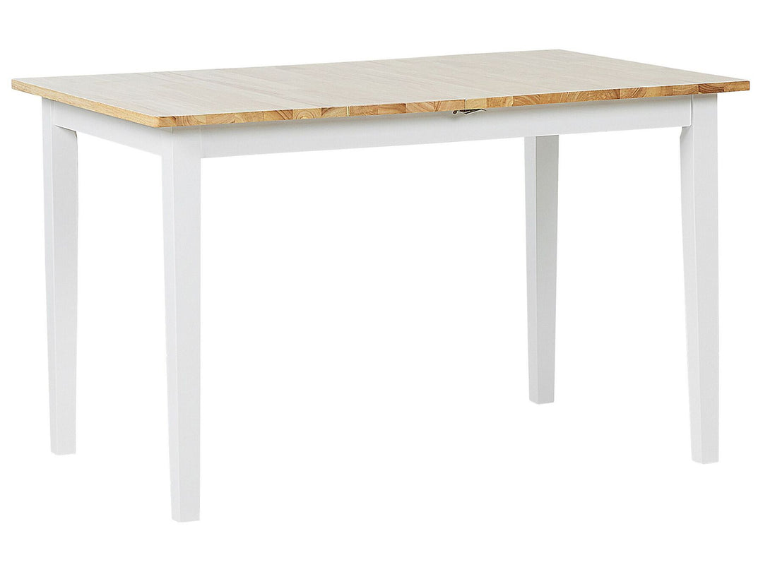 Extending Wooden Dining Table 120/150 x 80 cm Light Wood and White Houston