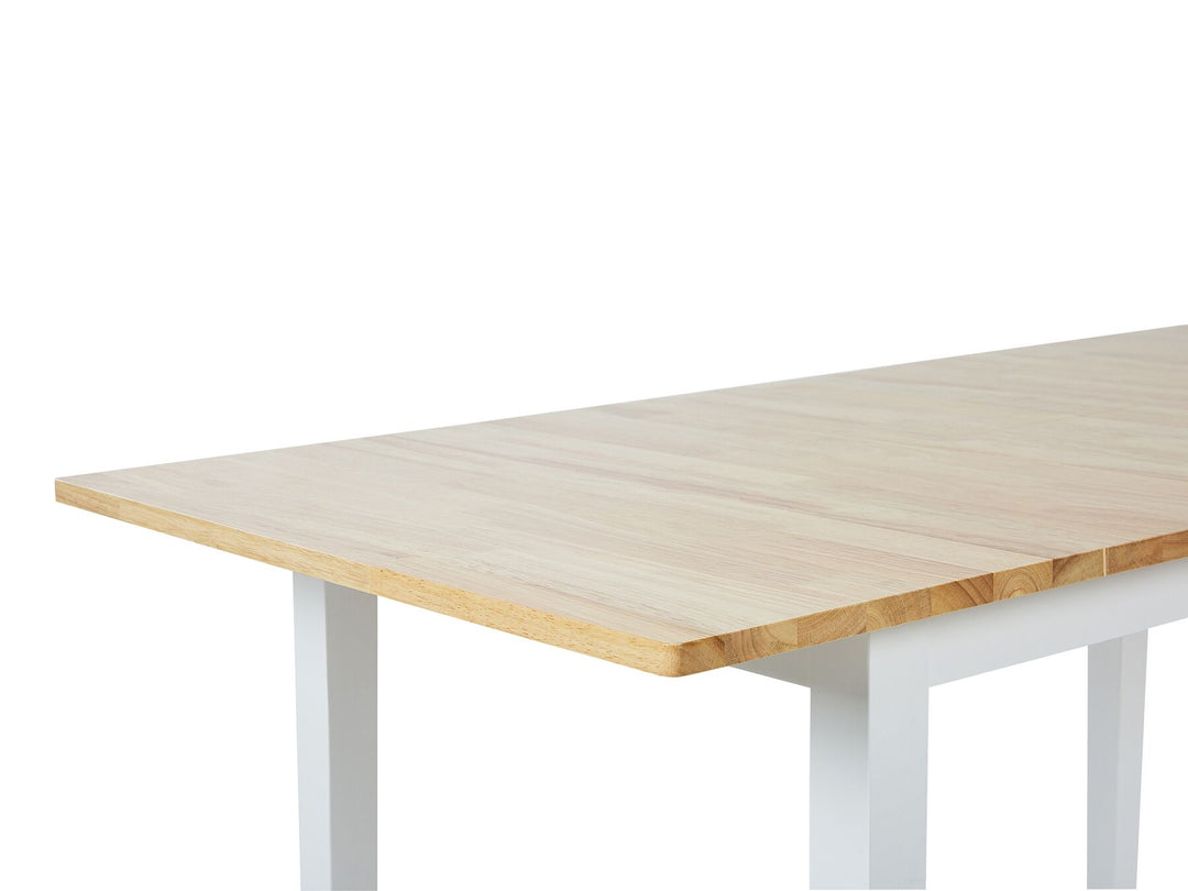 Extending Wooden Dining Table 120/150 x 80 cm Light Wood and White Houston