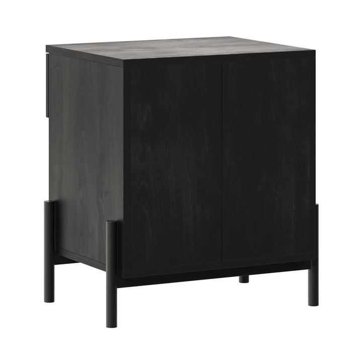 Modern Reeded Drawer Chest Black Ellani