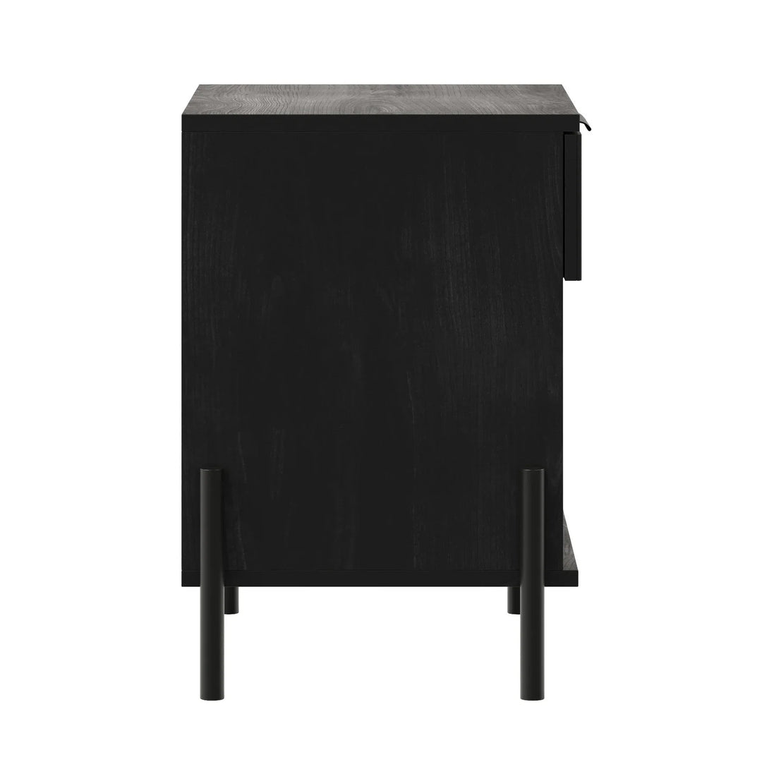 Modern Reeded Drawer Chest Black Ellani