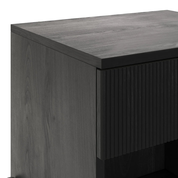 Modern Reeded Drawer Chest Black Ellani