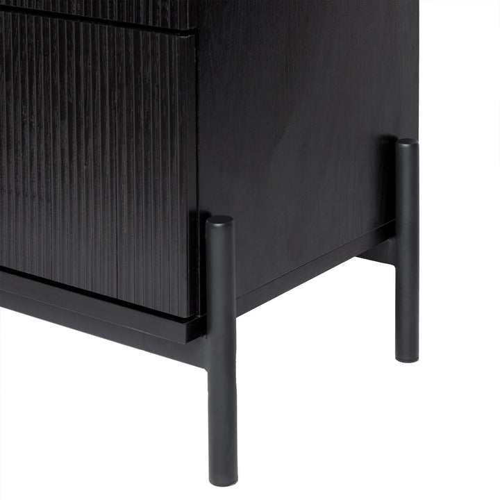 Modern Reeded Drawer Chest Black Ellani