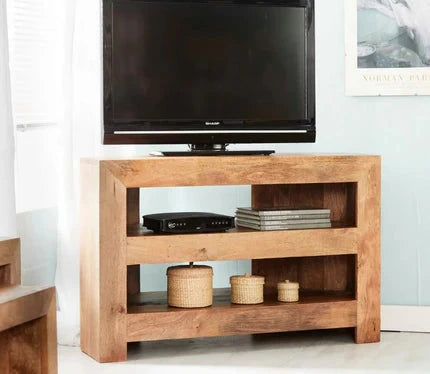 Light Mango Open Corner TV Unit