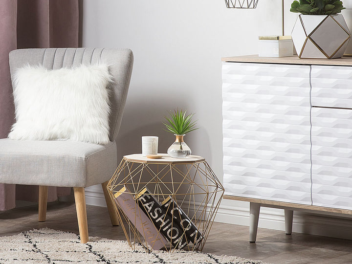 Geometric Side Table Gold Elida