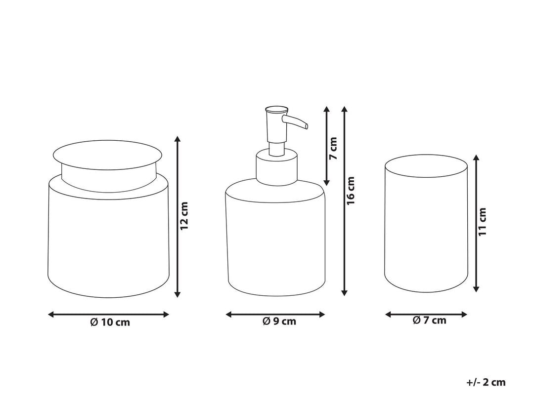 Glass 3-Piece Bathroom Accessories Set Grey Managua