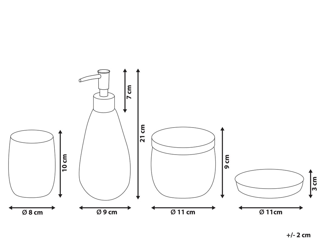 Glass 4-Piece Bathroom Accessories Set Transparent Sonora