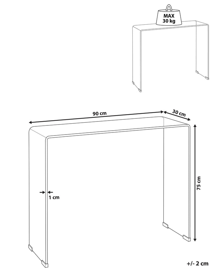 Glass Console Table Transparent Kendall