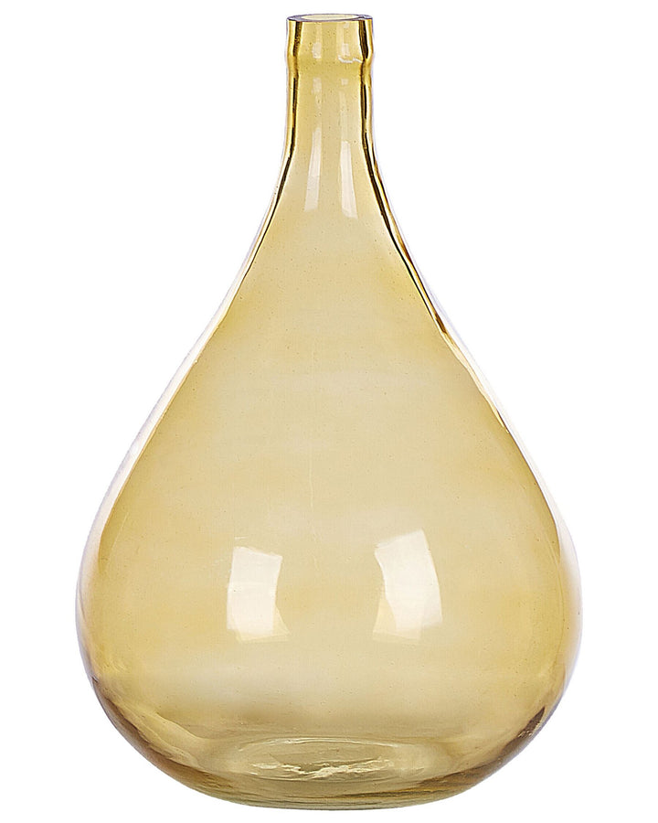 Glass Decorative Vase 31 cm Yellow Bhatura