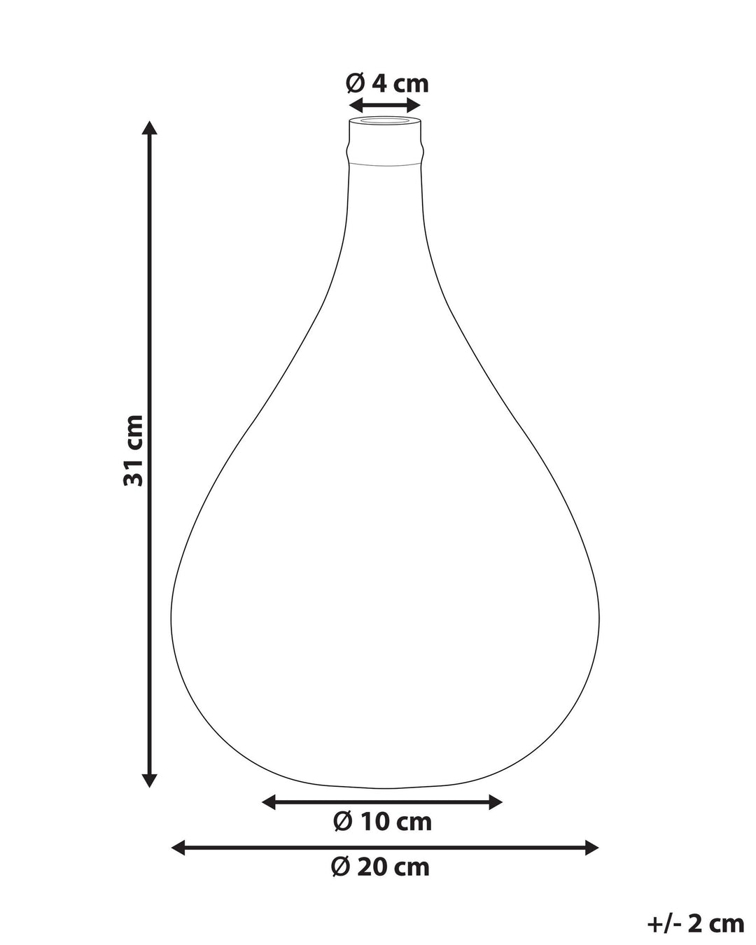 Glass Decorative Vase 31 cm Yellow Bhatura