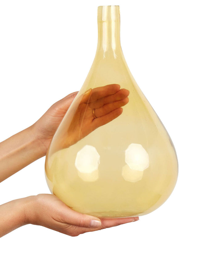 Glass Decorative Vase 31 cm Yellow Bhatura