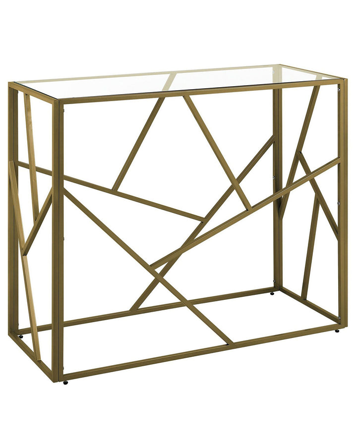 Glass Top Console Table Gold Orland