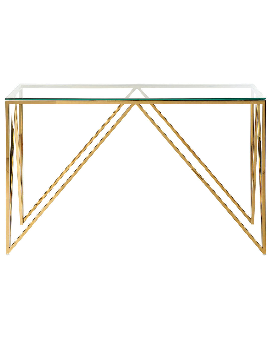 Glass Top Console Table Gold Weso