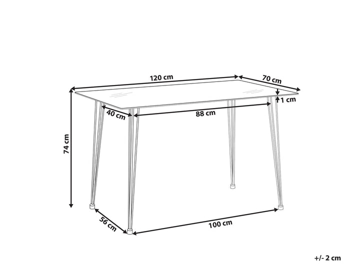 Glass Top Dining Table 120 x 70 cm Silver Feitoza