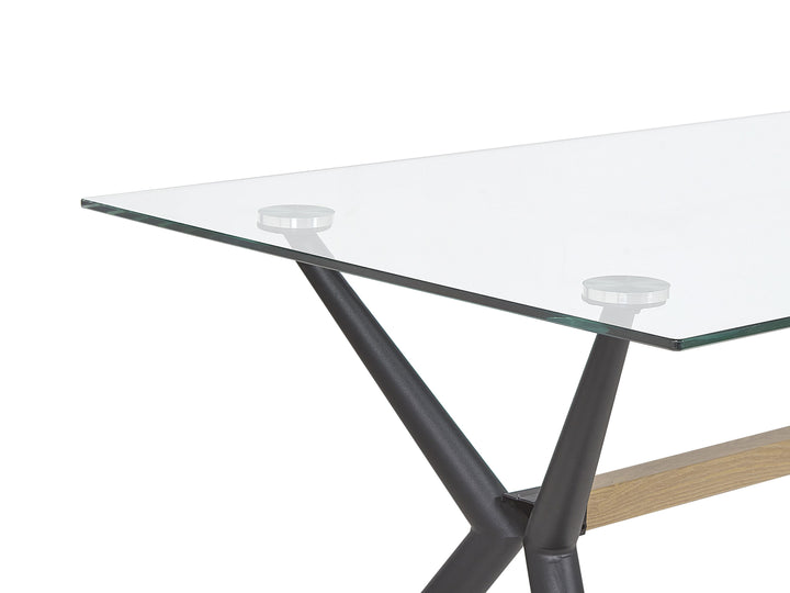 4 Seater Glass Top Dining Table Black Lamberto