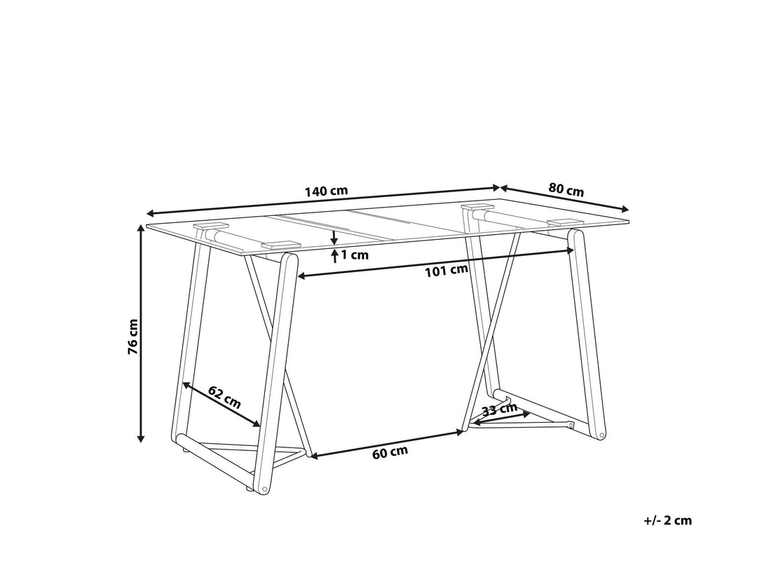 4 Seater Glass Top Dining Table Light Wood Avon