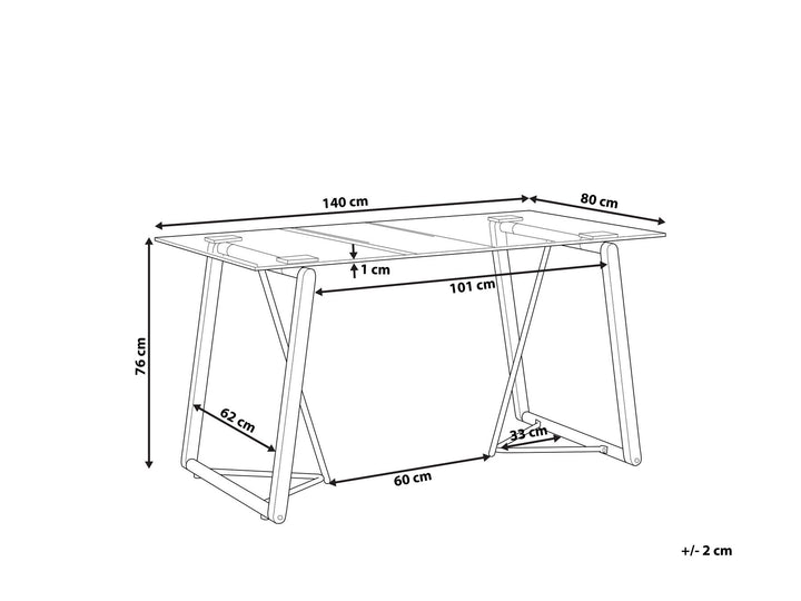 4 Seater Glass Top Dining Table Light Wood Avon