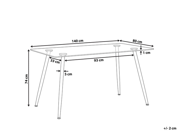 4 Seater Glass Top Dining Table Mattear