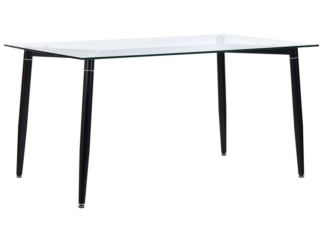 Glass Top Dining Table 150 x 90 cm Black Totham