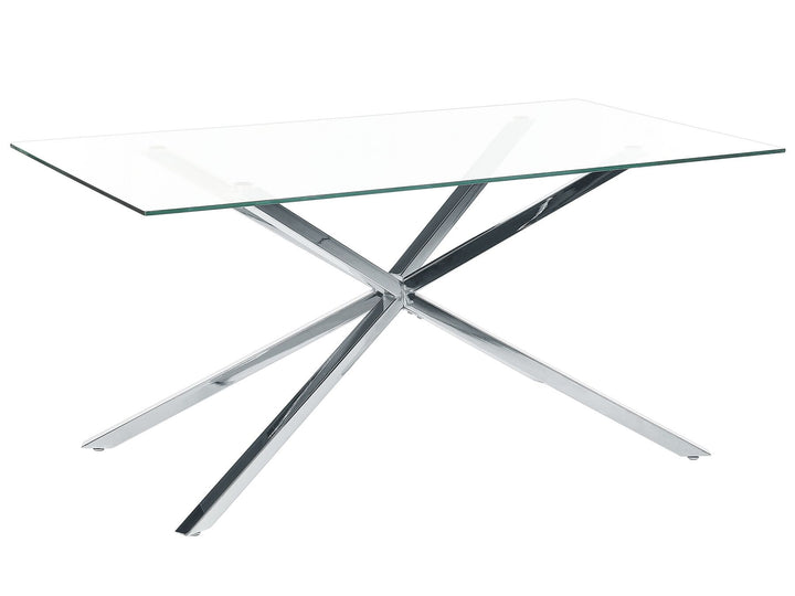 Glass Top Dining Table 160 x 90 Silver Cullompton