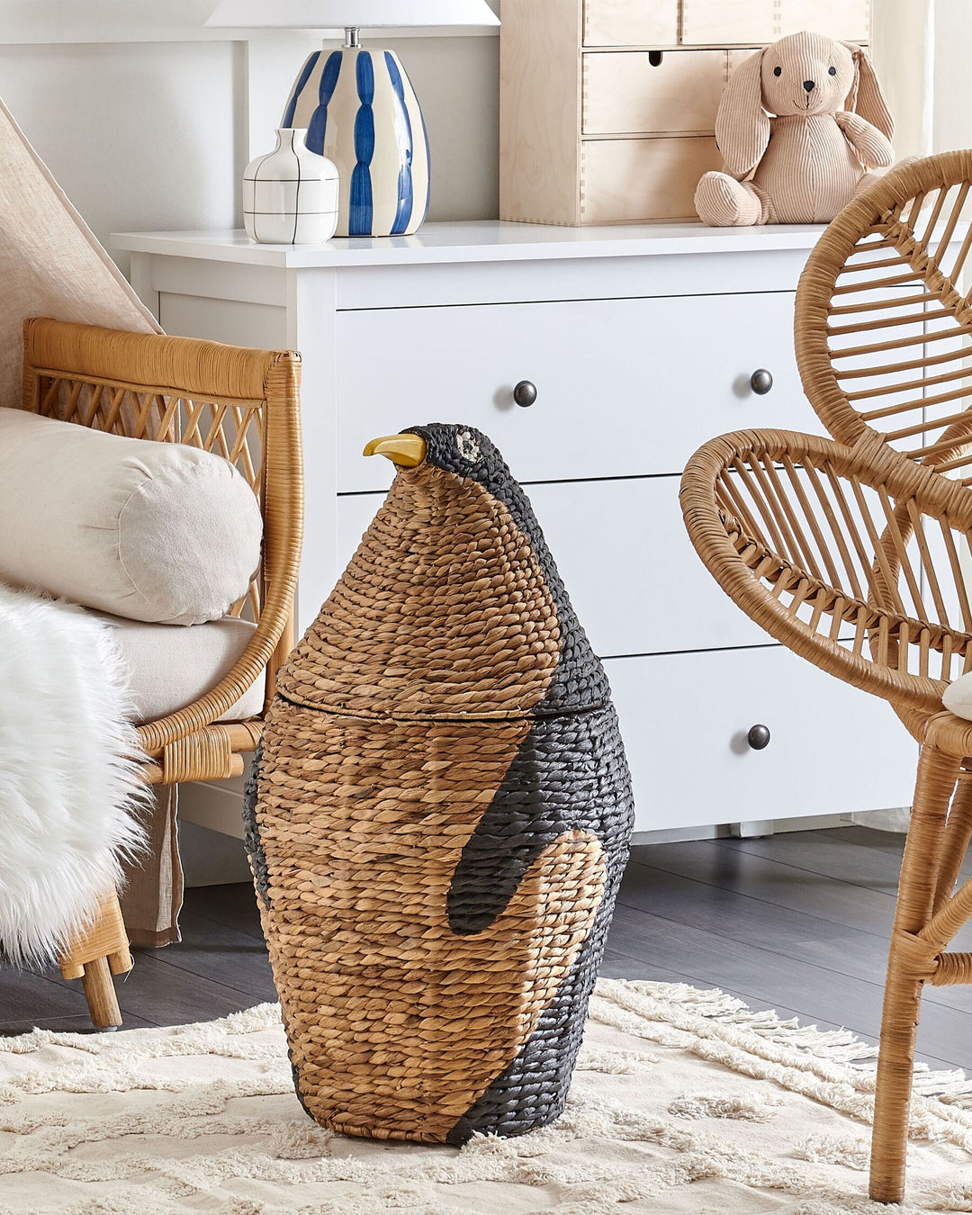 Water Hyacinth Wicker Penguin Basket Natural Hadzabe