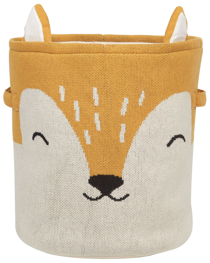 Cotton Fox Basket Beige and Orange Harrori