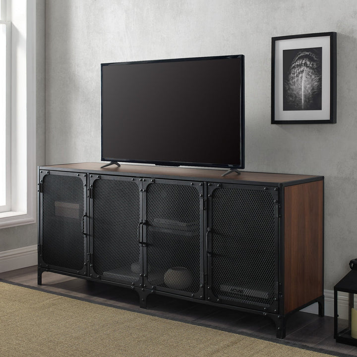 Mesh Door TV Stand Black Anthone